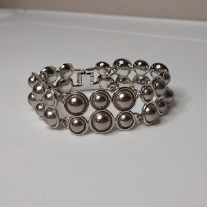 Silver Tone Heavy Metal Circle Bracelet